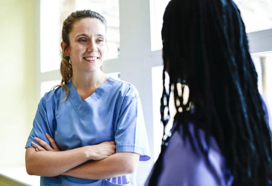 A doctor talking to a patient