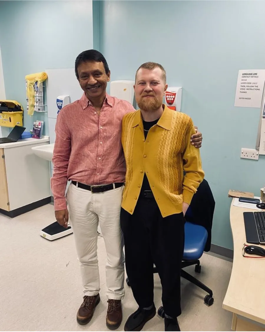 Lewis with his Consultant Surgeon Mr Srinivasan