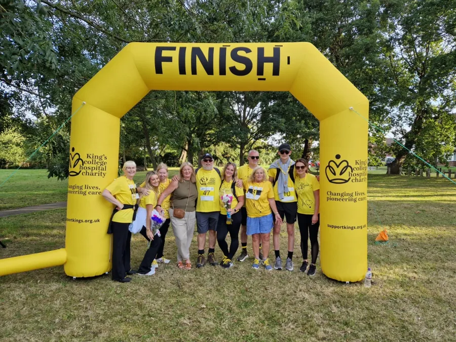 Roisin with her family at the finish line of the 2024 Great Hospital Hike