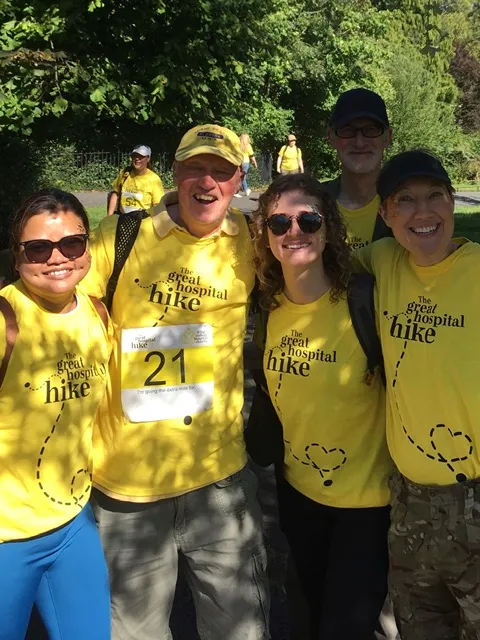 Stanley with some King's College Hospital staff at the 2024 Great Hospital Hike