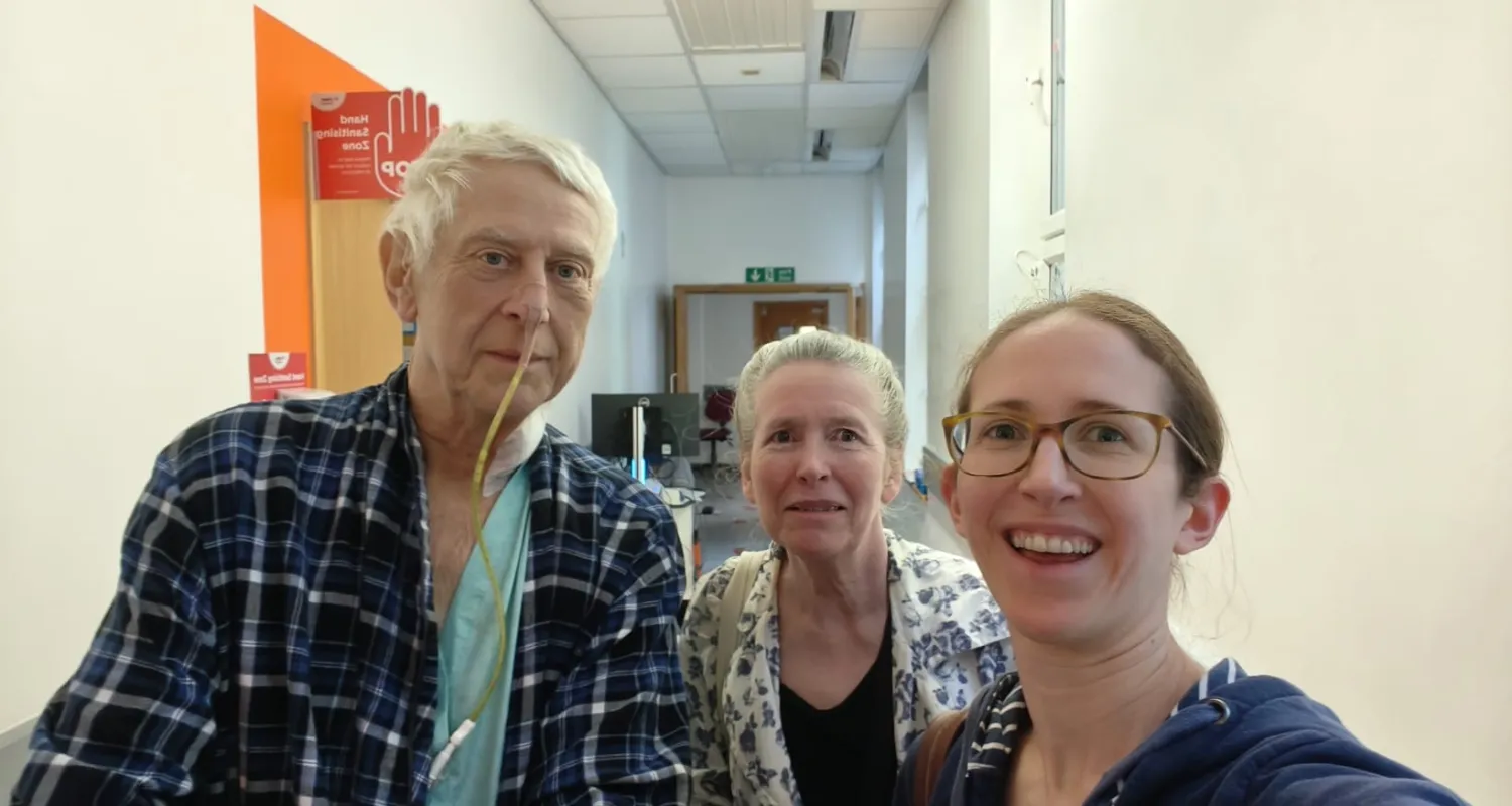 Tony and his family in hospital