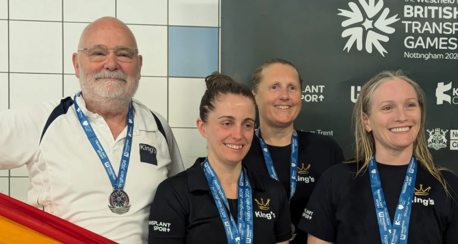 Simon with his team at the World Transplant Games