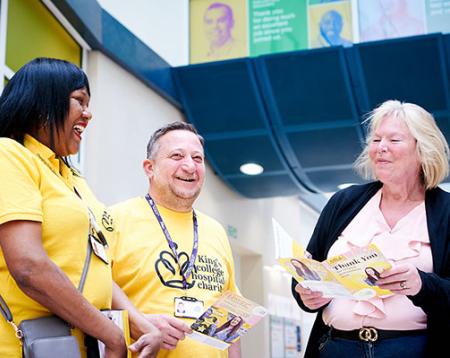 Volunteers working with hospital staff