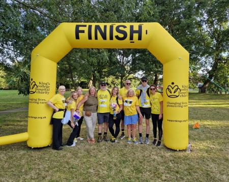 Roisin with her family at the finish line of the 2024 Great Hospital Hike