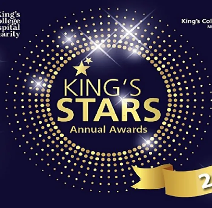 Banner picture of King's Stars Awards. The background is navy blue and has the gold logo in the centre, which reads 'King's Stars'