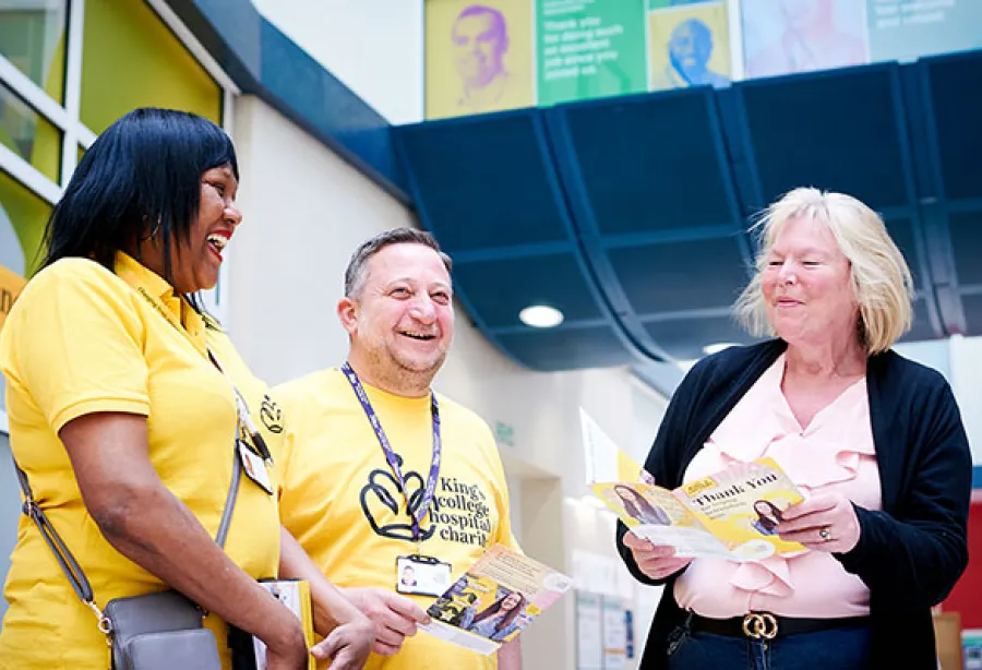 Volunteers working with hospital staff
