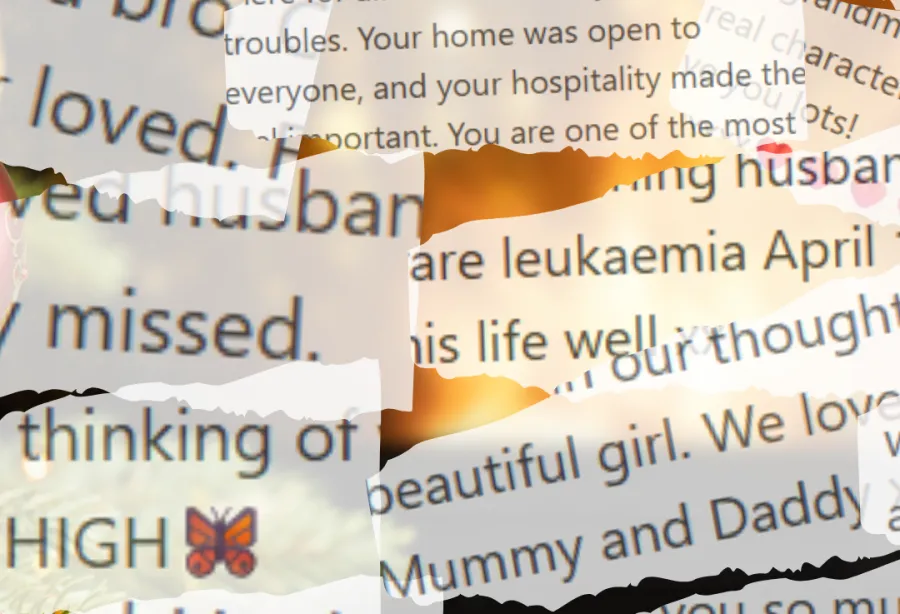 Messages left in memory of a loved one